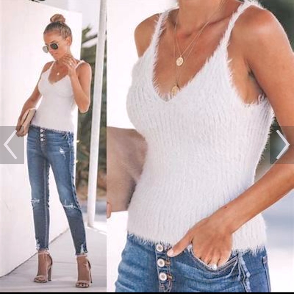 Vici Dolls Fuzzy Shimmer Knit Tank